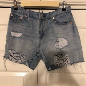 Distressed Denim Shorts